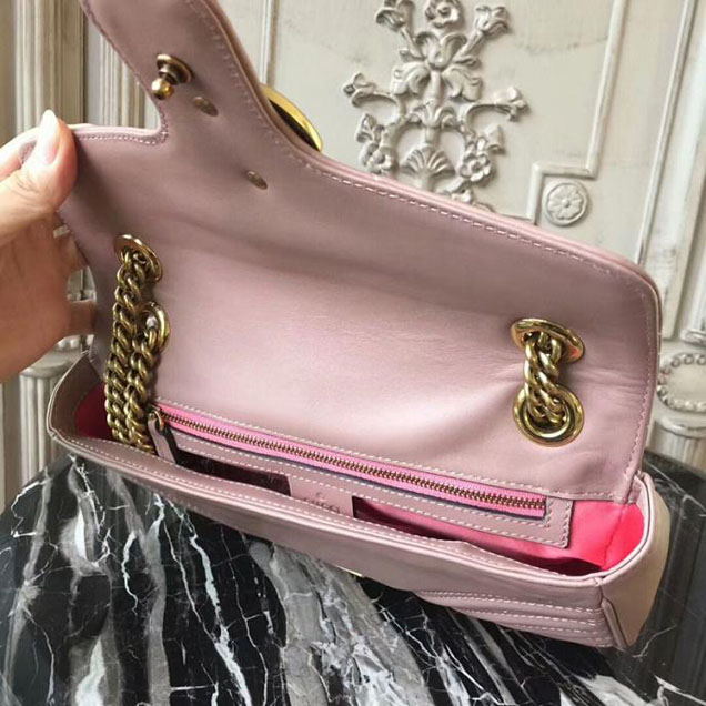 Gucci GG Marmont Matelasse Shoulder Bag 443497 26cm Nude