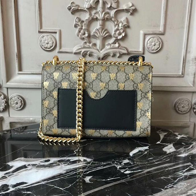 Gucci Padlock Small GG Bees Shoulder Bag 409487