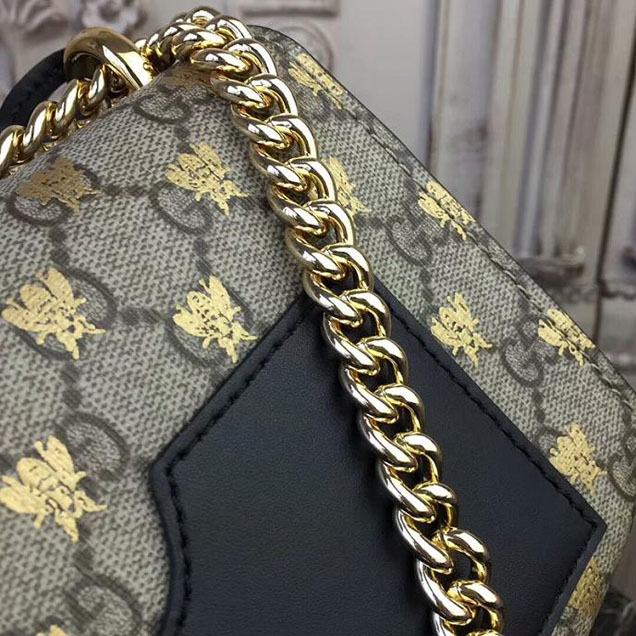 Gucci Padlock Small GG Bees Shoulder Bag 409487