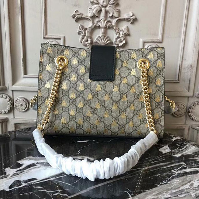 Gucci Padlock Small GG Bees Shoulder Bag 498156