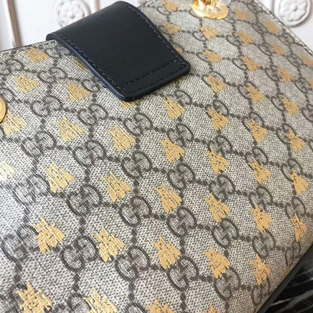 Gucci Padlock Small GG Bees Shoulder Bag 498156