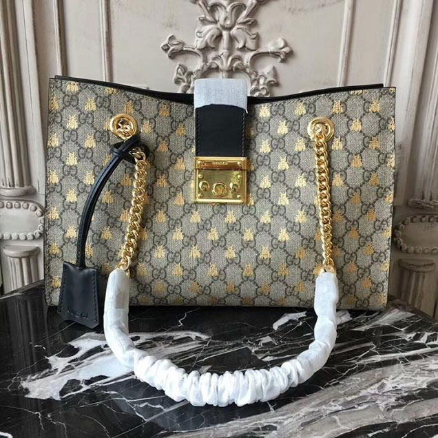 Gucci Padlock Large GG Bees Shoulder Bag