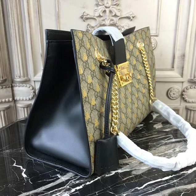 Gucci Padlock Large GG Bees Shoulder Bag