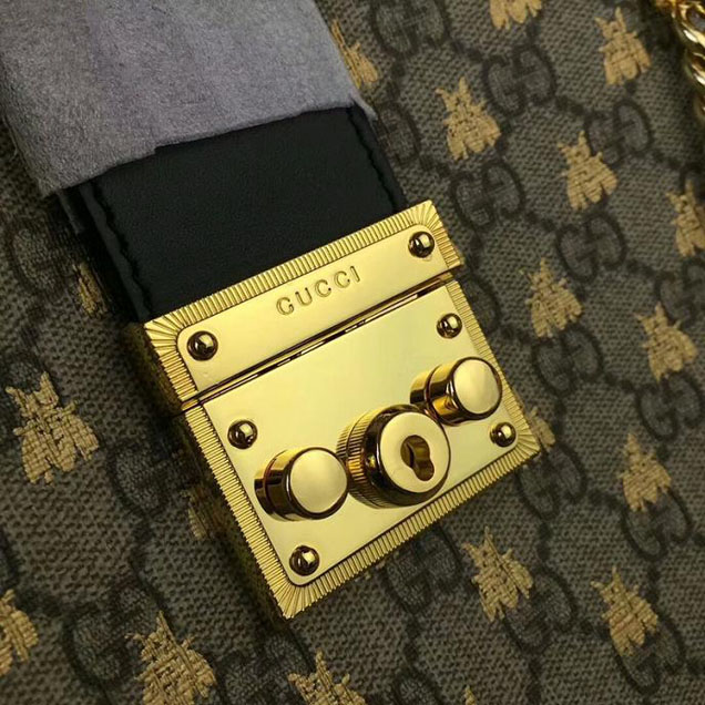 Gucci Padlock Large GG Bees Shoulder Bag