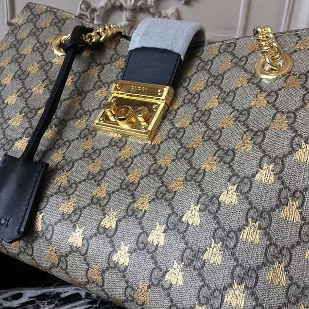 Gucci Padlock Large GG Bees Shoulder Bag