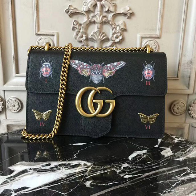 Gucci GG Marmont Box Shoulder Bag 2018 Collection Black