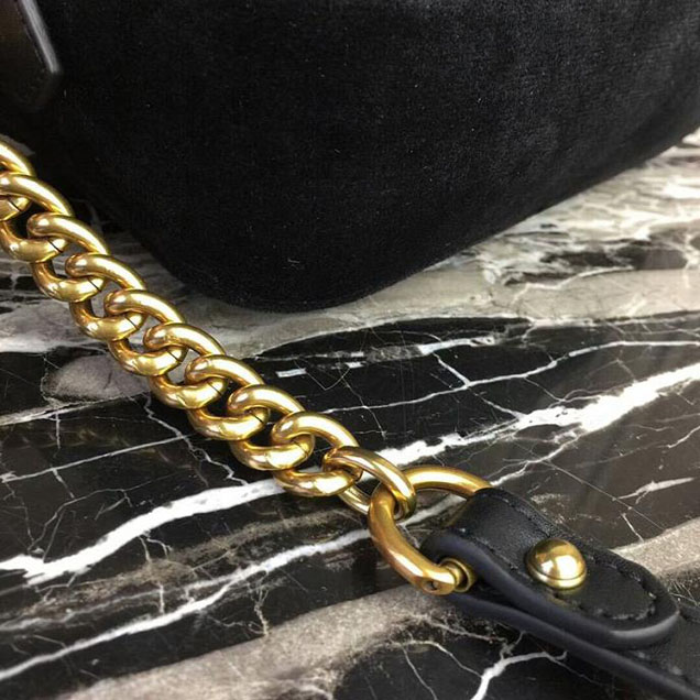 Gucci GG Marmont Velvet Mini Bag With Crystals 476434 2018 Collection Black