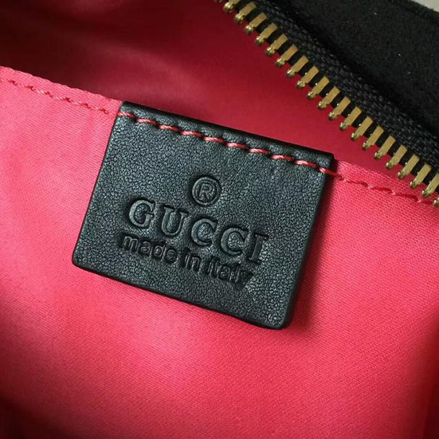 Gucci GG Marmont Velvet Mini Bag With Crystals 476434 2018 Collection Black