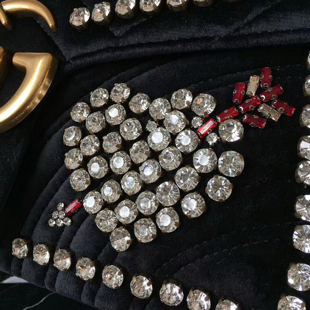 Gucci GG Marmont Velvet Shoulder Bag 2018 Collection Black
