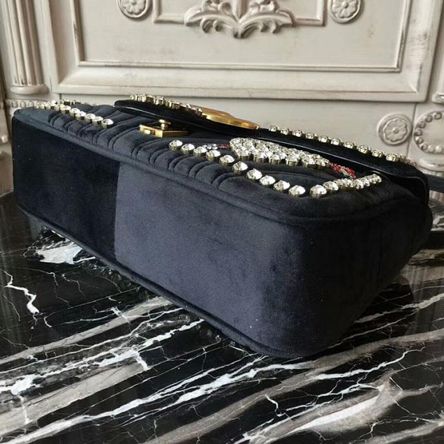Gucci GG Marmont Velvet Shoulder Bag 2018 Collection Black