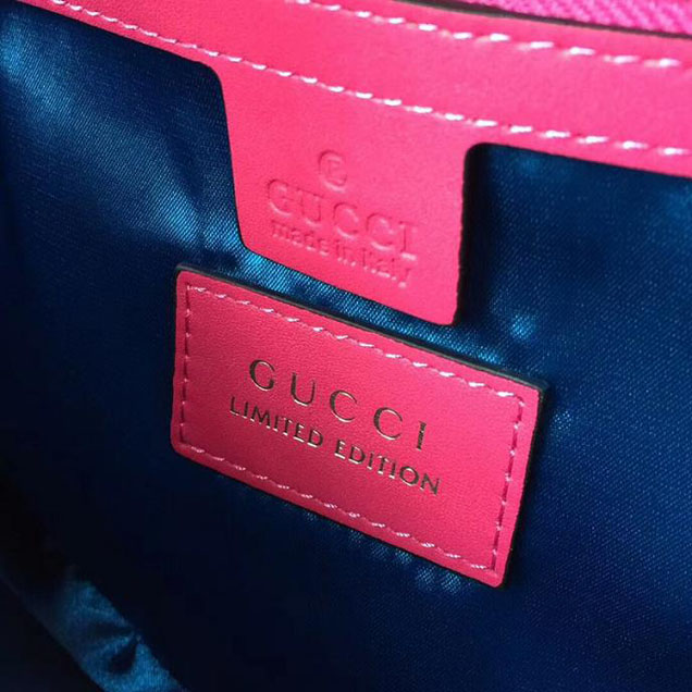 Gucci GG Marmont Velvet Shoulder Bag 2018 Collection Fuchsia