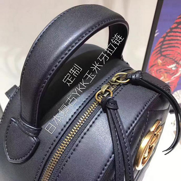 Gucci GG Marmont Quilted Leather Backpack 476671 Black
