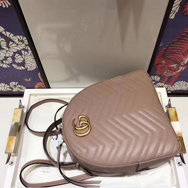 Gucci GG Marmont Quilted Leather Backpack 476671 Nude