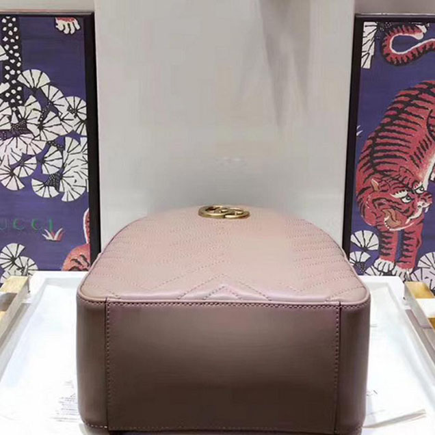 Gucci GG Marmont Quilted Leather Backpack 476671 Nude