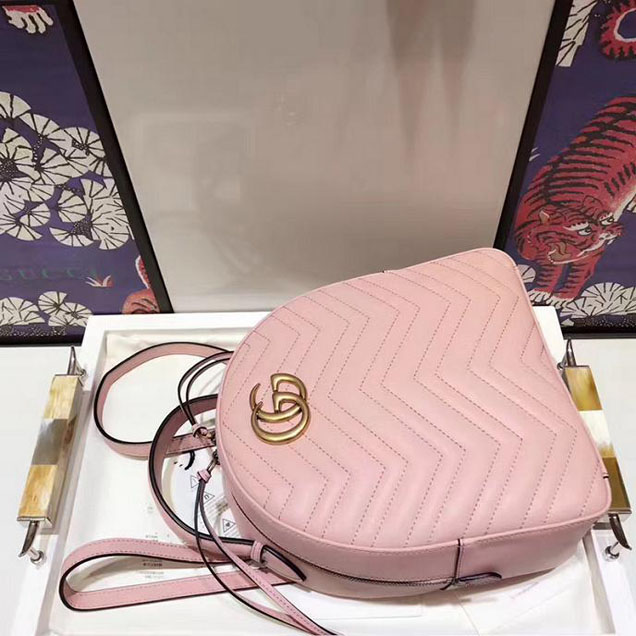 Gucci GG Marmont Quilted Leather Backpack 476671 Pink