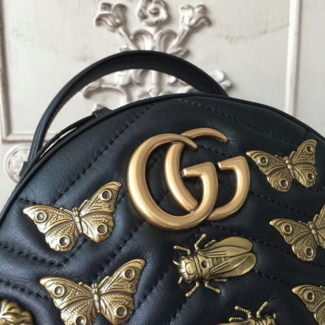 Gucci GG Marmont Animal Studs Leather Backpack 476671