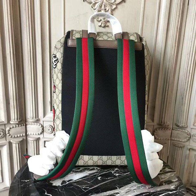 Gucci Soft GG Supreme Backpack Wth Appliques 473869