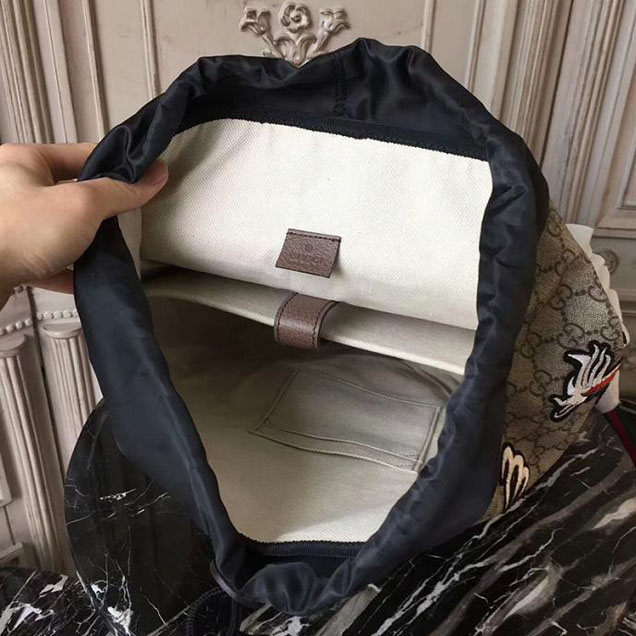 Gucci Soft GG Supreme Backpack Wth Appliques 473869