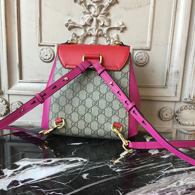 Gucci Padlock GG Supreme Backpack 498194 Red
