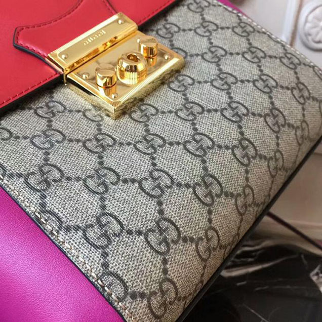 Gucci Padlock GG Supreme Backpack 498194 Red