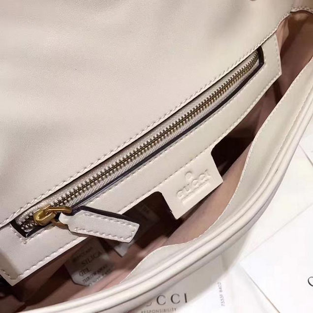 Gucci GG Marmont Matelasse Shoulder Bag 443497 26cm White