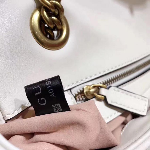 Gucci GG Marmont Matelasse Shoulder Bag 443497 26cm White