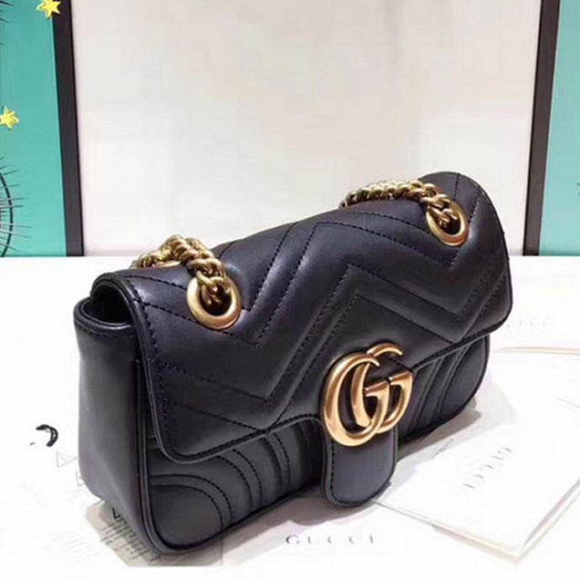 Gucci GG Marmont Matelasse Mini Bag 446744 22cm Black