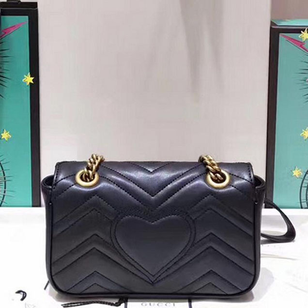 Gucci GG Marmont Matelasse Mini Bag 446744 22cm Black