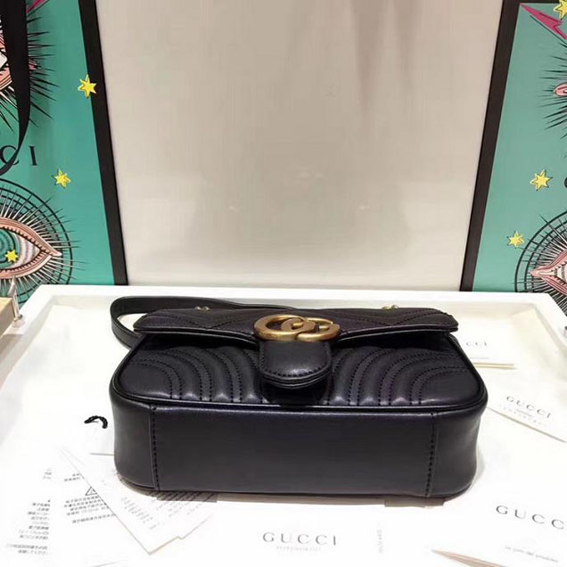 Gucci GG Marmont Matelasse Mini Bag 446744 22cm Black