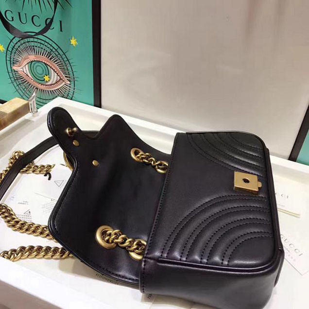 Gucci GG Marmont Matelasse Mini Bag 446744 22cm Black