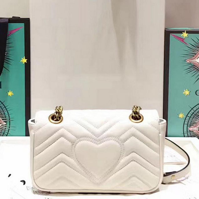 Gucci GG Marmont Matelasse Mini Bag 446744 22cm White