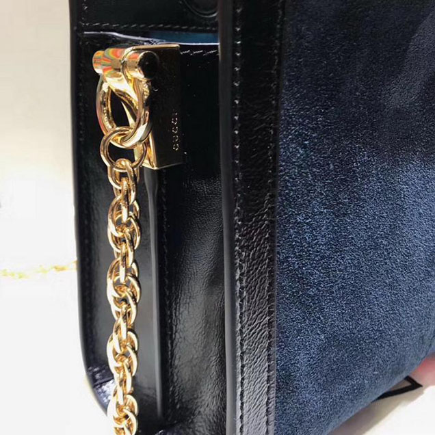 Gucci Ophidia Small Shoulder Bag 503877 Blue Suede