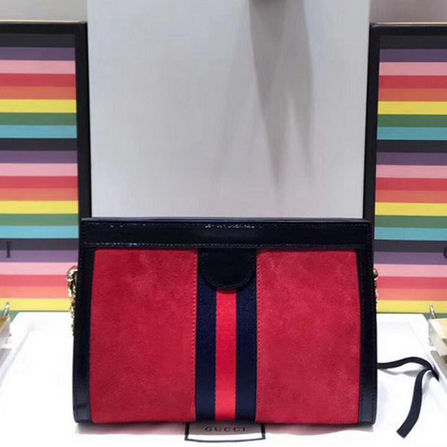 Gucci Ophidia Small Shoulder Bag 503877 Red Suede