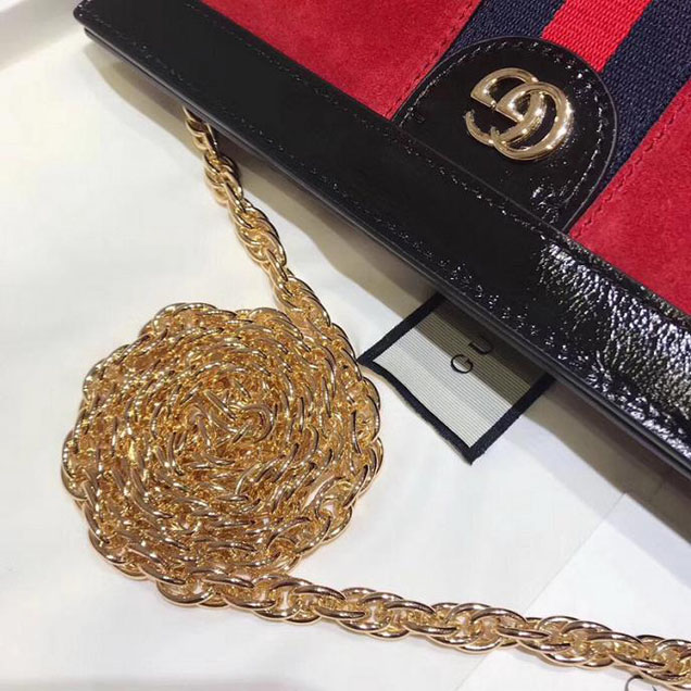 Gucci Ophidia Small Shoulder Bag 503877 Red Suede