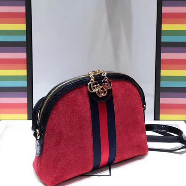 Gucci Ophidia Shoulder Bag 499621 Hibiscus Red Suede
