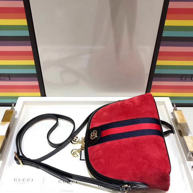 Gucci Ophidia Shoulder Bag 499621 Hibiscus Red Suede