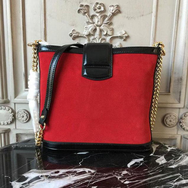 Gucci Dionysus Medium Bucket Bag 499622 Hibiscus Red Suede