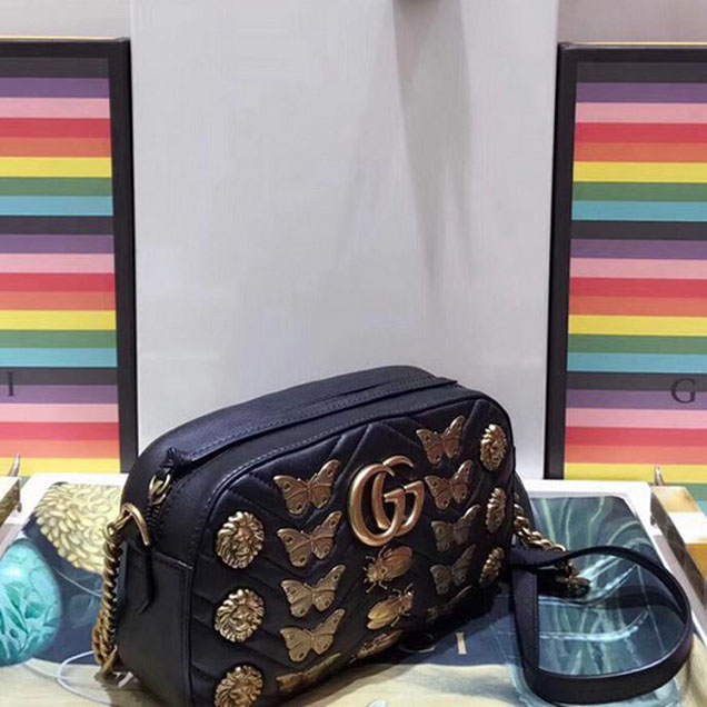 Gucci GG Marmont Animal Studs Shoulder Bag 447632