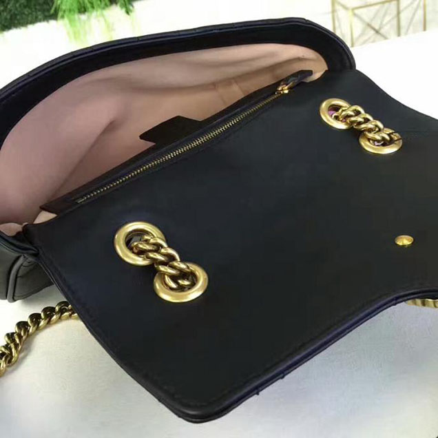 Gucci GG Marmont Small Matelasse Shoulder Bag 443497 Black