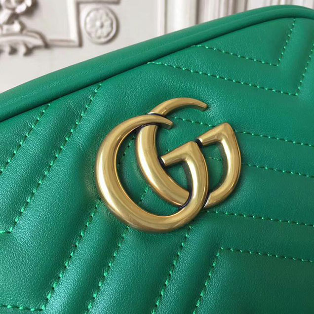 Gucci GG Marmont Small Matelasse Shoulder Bag 447632 Green
