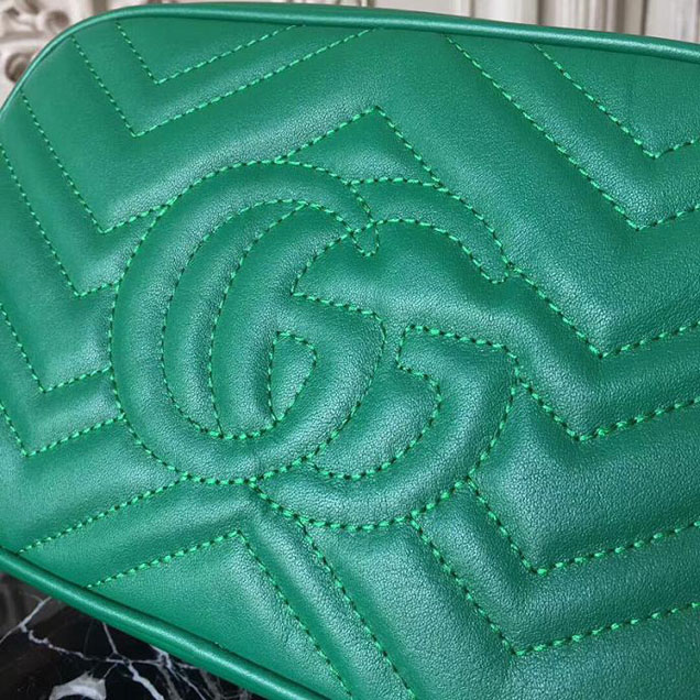 Gucci GG Marmont Small Matelasse Shoulder Bag 447632 Green
