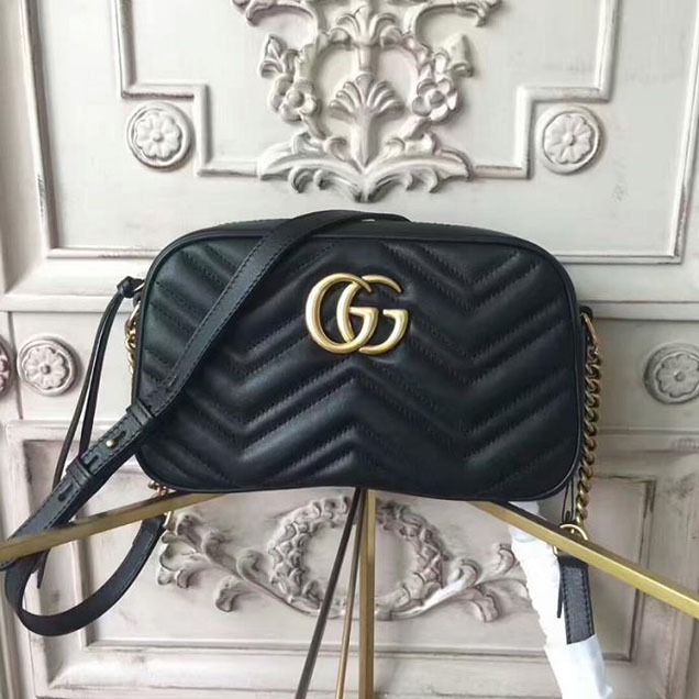 Gucci GG Marmont Small Matelasse Shoulder Bag 447632 Black