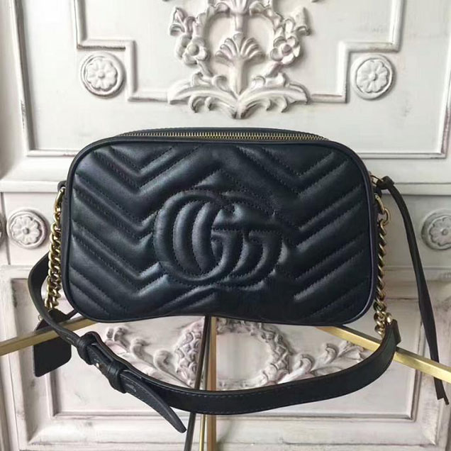 Gucci GG Marmont Small Matelasse Shoulder Bag 447632 Black