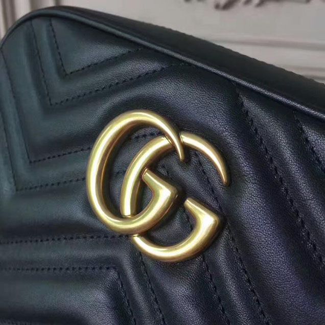 Gucci GG Marmont Small Matelasse Shoulder Bag 447632 Black