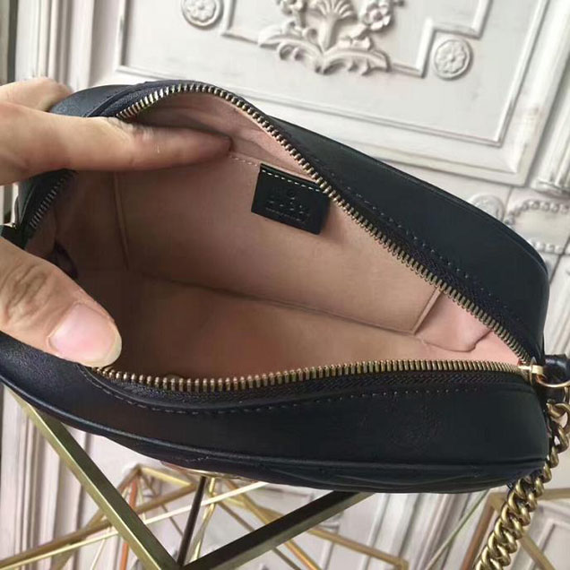 Gucci GG Marmont Small Matelasse Shoulder Bag 447632 Black