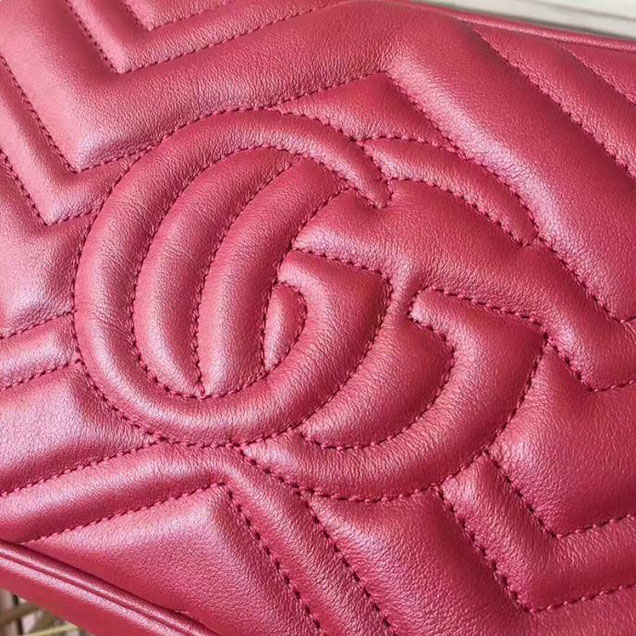 Gucci GG Marmont Small Matelasse Shoulder Bag 447632 Red