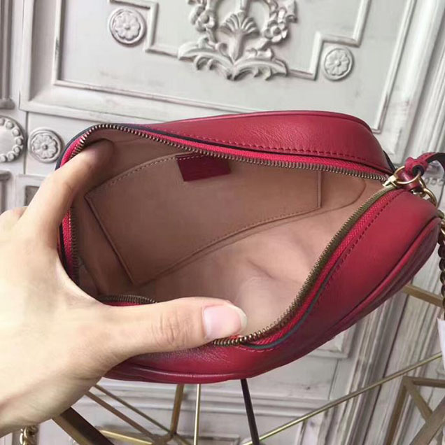 Gucci GG Marmont Small Matelasse Shoulder Bag 447632 Red