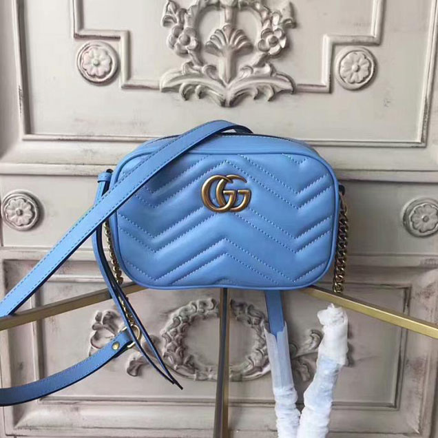 Gucci GG Marmont Matelasse Mini Bag 448065 Blue