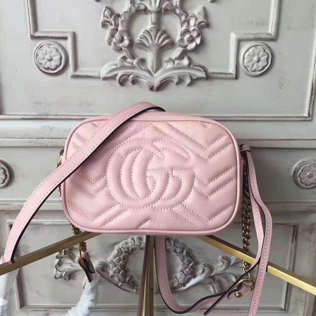 Gucci GG Marmont Matelasse Mini Bag 448065 Nude