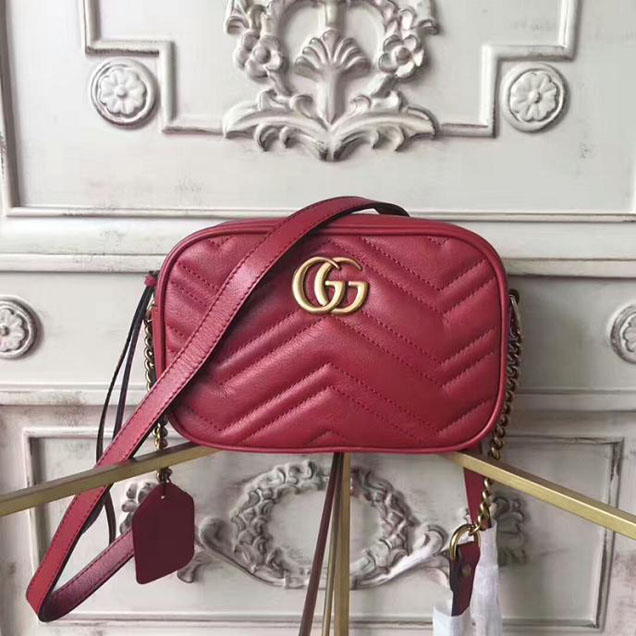 Gucci GG Marmont Matelasse Mini Bag 448065 Red